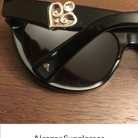 Chic Cat Eye Brighton Black Sunglasses with Silver Heart Accents - Picture 6 of 6